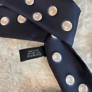 【CHANEL】Slim Pearl Twilly Navy CHANEL | Accessories | Nwt 22s Chanel Dark Navy White Pearl